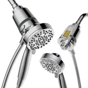 Filtered Shower Head with Handheld, Magnetic Docking System, High Pressure Handheld Shower Head with KDF Filter for Hard Water, 6 Spray Modes, Easy Installation  CP
