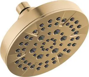 Delta 6-Setting Brushed Gold Shower Head with High Pressure Spray, 6 Inch Round Shower Head, Showerheads, 1.75 GPM Flow Rate, Champagne Bronze 52535-CZ