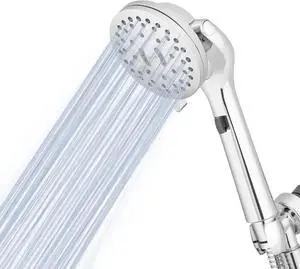 Waterpik ShowerCare Pivoting Hand Held Shower Head, Chrome - Five Modes Including PowerPulse Therapeutic Massage - 180-Degree Rotation, Eight ft. Metal Hose