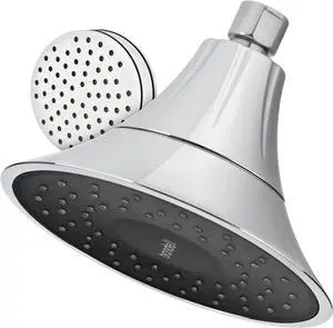VivaSpring Filtered Shower Head FSH25-CB in Chrome Finish with Obsidian face and Wide Rain Spray | for softer skin and hair | 6 month filter FF-15 | Certified Filtration