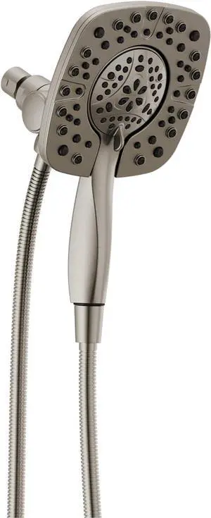 Delta 4-Setting In2ition 2-in-1 Dual Shower Head with HandHeld Spray, Brushed Nickel Detachable Shower Head with Hose, Showerhead, 1.75 GPM Flow Rate, Stainless 58498-SS