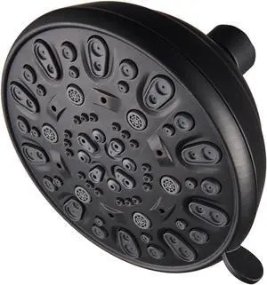 High Pressure Shower Head VMASSTONE 4.7" Rain Fixed Showerhead 7-Spray Setting with Adjustable Brass Swivel Ball Joint - Excellent Replacement for Your Bath Shower Head (FM-001 Oil Rubbed Bronze)