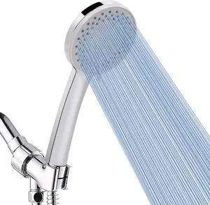 5-Setting High Pressure Handheld Shower Head Combo, NearMoon Multi-functions Powerful Spray Handheld Showerhead with Adjustable Angle Bracket (with 60 Stainless Steel Hose, Chrome)