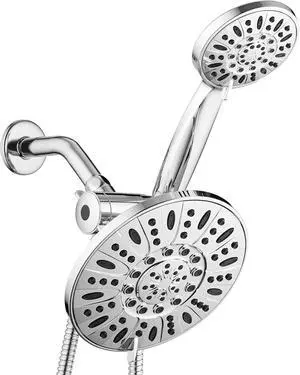AquaDance Chrome 7" Premium High Pressure 3-Way Rainfall Combo with Extra Long 72 inch Hose  Enjoy Luxury 6-Setting Rain Showerhead and Matching Hand Held Shower Separately or Together
