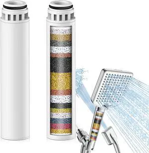 Shower Filter Replacement Cartridge for Handheld Shower Head - 2 Pack Multi Stage Water Softener Filters for Hard Water - Remove Chlorine and Harmful Substances