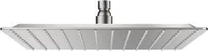 Square Rain Shower Head, Ultra-Thin Design 304 Stainless Steel Ceiling Shower Head, Modern High Pressure Waterfall Shower Head (Brushed Nickel, 12) Square Rain Shower Head, Ultra-Thin Design 304 Stainless Steel Ceiling Shower Head, Modern High Pressure Waterfall Shower Head (Brushed Nickel, 12)