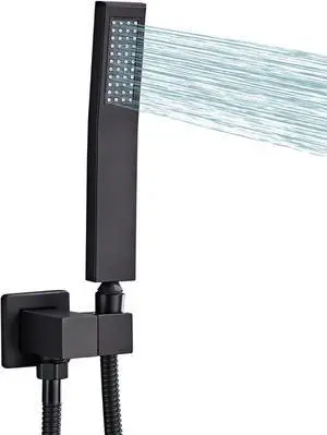 Handheld Shower HeadHigh Pressure Black Shower Head,Water Saving Detachable Shower Wand with Solid Brass Body and 5 ft Flexible Hose, Easy to Clean and Durable