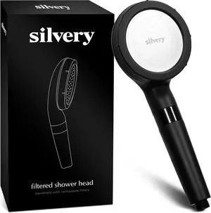 Silvery High Pressure Filtered Shower Head - Dermatologist-Approved Clean Water with Silvery Technology Filter - Showerhead Removes Impurities for Healthier Skin, Hair, Scalp (Handheld Showerhead)