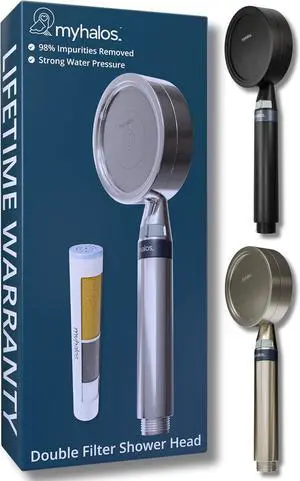 Handheld Filtered Shower Head with Handheld Handle - High Pressure Shower Heads With Filter To Reduce Chlorine & Soften Water - Easy to Install Detachable Filtered Shower Head For Hard Water