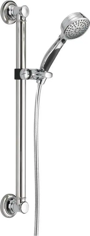 Delta Faucet 9-Spray Slide Bar Hand Held Shower with Hose, Chrome Handheld Shower Head, Slide Bar Hand Shower, Handheld Shower, Detachable Shower Head, Chrome 51900