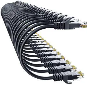 Cat 6 Ethernet Cable 6FT (24Pack), Cat6 Ethernet Patch Cable 10Gbps, High-Speed UTP Cat6 Network Cable Pure Copper, Cat 6 Cable for Home and Office Network, Black