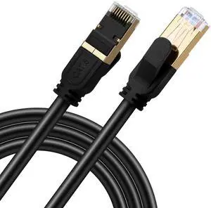 Cat 8 Ethernet Cable, 165ft 50M Heavy Duty High Speed Network LAN Patch Cord with Gold Plated RJ45 Connectors, 26AWG, 2000Mhz Indoor & Outdoor Internet Network Cable for Modem Router Gaming PC