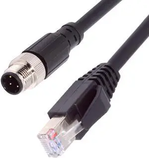 chenyang RJ45 to M12 Type-D D-Coded 4Pin Cat5e Network Cable for Industrial Applications Ethernet IP67 Patch Cord