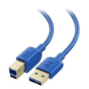 5Gbps Long USB 3.0 Cable - 10ft USB A to B Cable USB3 Cord with Type-B 3.0 Connector for Hard Drive Enclosure/Built-in Hub and More Blue
