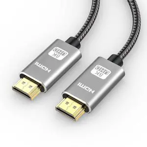 8K HDMI 2.1 Cable 25 ft /7.5M, 48Gbps Ultra High Speed,| 4K 240Hz 165Hz 144Hz 120Hz, 8K 60Hz, HDR10+, eARC, HDCP2.3|, Braided HDMI Cord for Netflix Roku TV PC Monitor Projector PS5 Xbox