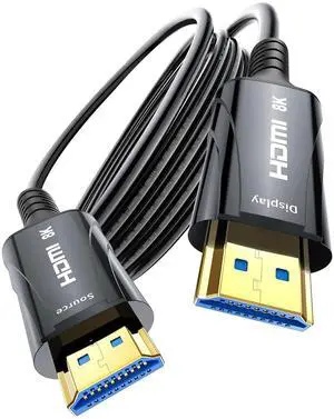 8K Fiber Optic HDMI Cable 65FT - HDMI Cable 48Gbps,High-Speed HDMI Cord,Supports 8K 60Hz,4K120Hz,HDR/eARC/HDCP 2.2&2.3,Compatiblefor Monitor,Projector,HDTV and DVD Player