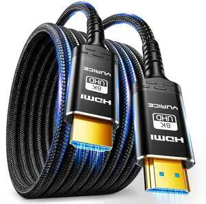 10K 8K Long HDMI 2.1 Cable - 16FT Ultra HD Cable High-Speed Lead 48Gbps - Professional Heavy Duty Braided Cord - Multiple Size Options (1.5FT-25FT) - 4K@120Hz, 8K@60Hz, HDR, DTS:X, HDCP 2.2/2.
