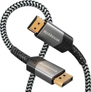 BlueRigger DisplayPort to HDMI Cable - (10FT, DP to HDMI Cord, 4K 60Hz, HDR, HDCP 2.2, Uni-Directional Display to HDMI, Male Video Cable) - Compatible with PC, Laptop, HDTV, Monitor, Projector, VR BlueRigger DisplayPort to HDMI Cable - (10FT, DP to HDMI Cord, 4K 60Hz, HDR, HDCP 2.2, Uni-Directional Display to HDMI, Male Video Cable) - Compatible with PC, Laptop, HDTV, Monitor, Projector, VR