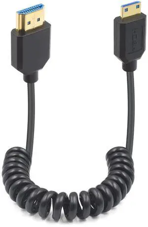 Duttek 48Gbps 8K Colied Mini HDMI to HDMI Cable 1FT- 4FT, Ultra Slim & Flexible Soft [8K@60Hz, 4K@240Hz 144Hz@120Hz] High Speed for Camera, Camcorder, Laptop, Tablet, Monitor, Raspberry Pi Zero