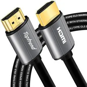 Toptrend 4K HDMI Cable 3ft, CL3 Rated 18Gpbs High Speed HDMI 2.0 Cable Supports 1080p, 3D, 2160p, 4K 60Hz UHD, HDR, 30AWG HDMI Cord, Compatible with HDTV, Blue-ray Player, PS3, PS4, PC