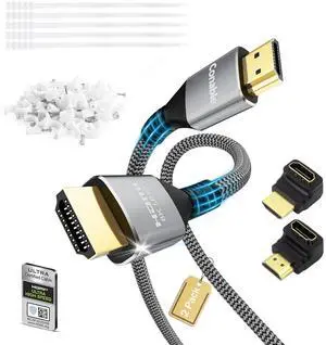 Certified HDMI® Cable, Real 8K Cable (2 Pack, 2FT+ 2FT), 48Gbps, Ultra HD Braided Cord, Supports 8K@60Hz 4K@120Hz, eARC, HDR, HDCP 2.2 2.3, for Laptop, Monitor, Switch, PS5/PS4, Xbox, UHD TV Certified HDMI® Cable, Real 8K Cable (2 Pack, 2FT+ 2FT), 48Gbps, Ultra HD Braided Cord, Supports 8K@60Hz 4K@120Hz, eARC, HDR, HDCP 2.2 2.3, for Laptop, Monitor, Switch, PS5/PS4, Xbox, UHD TV
