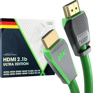 8K HDMI Cable, Certified Ultra Edition for Maximum Performance 9ft (48G, Ultra High Speed HDMI 2.1, 10K, 8K@60Hz & 4K@144Hz, Gaming PC/PS5/Xbox, HDMI Certificate, Green) CableDirect 8K HDMI Cable, Certified Ultra Edition for Maximum Performance 9ft (48G, Ultra High Speed HDMI 2.1, 10K, 8K@60Hz & 4K@144Hz, Gaming PC/PS5/Xbox, HDMI Certificate, Green) CableDirect