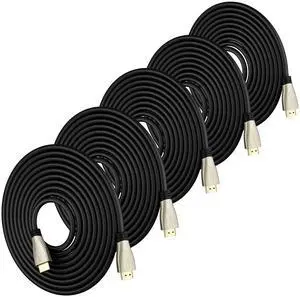 GEARit Premium Braided HDMI 2.1 8K 60Hz 48Gpbs Cable 10ft 5-Pack