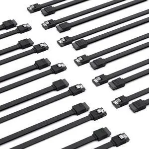 BENFEI SATA Cable III, 12 Pack SATA Cable III 6Gbps Straight HDD SDD Data Cable with Locking Latch 18 Inch Compatible for SATA HDD, SSD, CD Driver, CD Writer - Black BENFEI SATA Cable III, 12 Pack SATA Cable III 6Gbps Straight HDD SDD Data Cable with Locking Latch 18 Inch Compatible for SATA HDD, SSD, CD Driver, CD Writer - Black