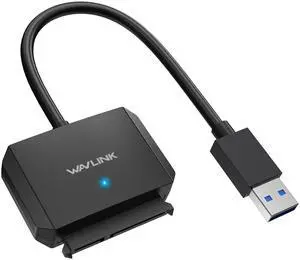 WAVLINK SATA to USB Type-A Hard Drive Cable, 5Gbps USB3.0 to Sata Cable Support UASP, External Hard Drive SATA I/II/III Connector 2.5" SSD/HDD and 3.5" HDD up to 20TB