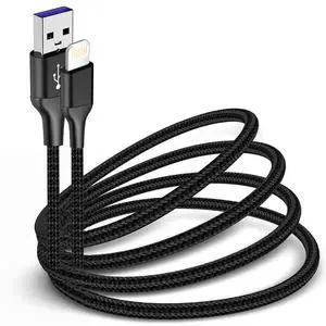 3Pack MFi Certified iPhone Charger Cord 6ft Nylon Braided Lightning Cable Fast Charging Durable 25K+ Bend for iPhone 14/13/12/11 Pro Max/XS MAX/XR/XS/X/8/iPad/iPod(Black)