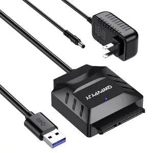 SATA to USB Adapter - 2.5/3.5 inch HDD/SSD USB 3.0 Reader, External Hard Drive Adapter, 3.5 inch SSD Need 12V/2A Power Supply SATA to USB Adapter - 2.5/3.5 inch HDD/SSD USB 3.0 Reader, External Hard Drive Adapter, 3.5 inch SSD Need 12V/2A Power Supply