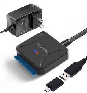 SATA to USB Adapter, USB 3.0 to SATA III Hard Drive Adapter, Hard Drive Reader for 2.5/3.5 inch HDD SSD UASP with 12V/2A Power