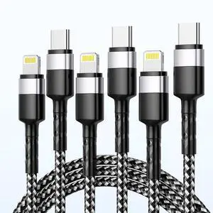 USB C to Lightning Cable,3Pack(6.6/6.6/10FT) iPhone Fast Charger Cable, [Apple MFi Certified] Nylon Braided USB-C Power Delivery Charging Cord for iPhone 14/13/12/11/X/XS/8/7/Plus/iPad/AirPods