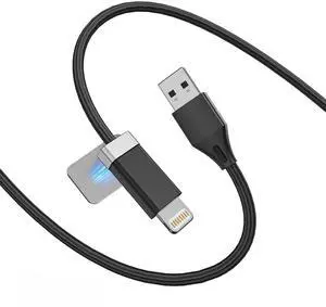 Magtame StayCable USB A to Lightning Cable with Magnetic Keeper 5FT, Fast Charging and Data Sync, Braided Anti-Tangle Cord for Phone 12,13,14, Desk Accessories Original Design