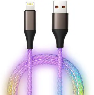 Light Up iPhone Charger Cord 3FT iPhone Charger Cable Colorful Gradual LED MFi Certified Lightning Cable Fast Charging for iPhone 14 13 12 11 Pro Max XR X SE 8 Plus, iPad iPod and More (Multicolored)