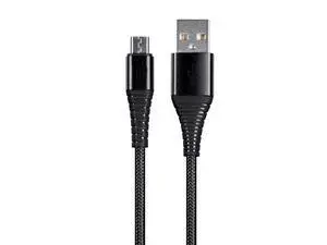 Monoprice USB 2.0 Micro B to Type A Charge & Sync Cable - 3 Feet - Black | Nylon-Braid, Durable, Kevlar-Reinforced - AtlasFlex Series
