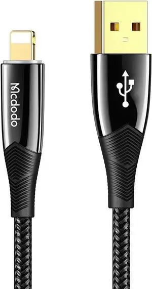 Mcdodo Smart LED Auto Disconnect Nylon Braided Sync Charge USB Data 6FT/1.8M Cable Compatible iPhone 14/13/12/11 Pro Max