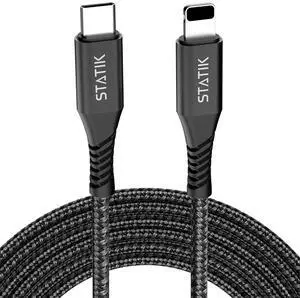 Statik Durabraid 27W Apple iPhone Charger USB C for Rapid Data Transfer, Apple USB C Cable w Durable Nylon Braided, Apple Fast Charger iPhone Charging Cable, iPhone 14 Pro Max Charger and More - 10FT