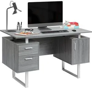 Techni Mobili Office Desk with Storage Drawers and Cabinet 51.25 W - Modern Office Desk with Large Floating Desktop Surface Techni Mobili Office Desk with Storage Drawers and Cabinet 51.25 W - Modern Office Desk with Large Floating Desktop Surface
