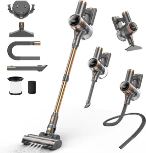 Cordless Vacuum Cleaner, 10-in-1 Lightweight Stick Vacuum with 45mins Runtime, Powerful Suction, LED Touch Screen, Rechargeable Vacuum Cleaners for Home Hardwood Floor Carpet Pet Hair (Gold) Cordless Vacuum Cleaner, 10-in-1 Lightweight Stick Vacuum with 45mins Runtime, Powerful Suction, LED Touch Screen, Rechargeable Vacuum Cleaners for Home Hardwood Floor Carpet Pet Hair (Gold)