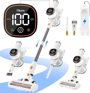 Tikom V500 Cordless Vacuum Cleaner for Home, 40000Pa/450W Stick Vacuum with LED Touch Screen, Charging Wall Dock, Anti-Tangle, Lightweight Handheld Vacuum for Pet Hair, Hard Floor, Carpet Tikom V500 Cordless Vacuum Cleaner for Home, 40000Pa/450W Stick Vacuum with LED Touch Screen, Charging Wall Dock, Anti-Tangle, Lightweight Handheld Vacuum for Pet Hair, Hard Floor, Carpet