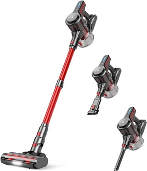 CHEBIO Lightweight Cordless Vacuum Cleaners for Home, Stick Vacuum Cordless Rechargeable with 45kPa Suction,45-Min Run,Anti-Tangle and Self-Stand, 6 in 1 Hardwood Vacuum Cleaner (red) CHEBIO Lightweight Cordless Vacuum Cleaners for Home, Stick Vacuum Cordless Rechargeable with 45kPa Suction,45-Min Run,Anti-Tangle and Self-Stand, 6 in 1 Hardwood Vacuum Cleaner (red)