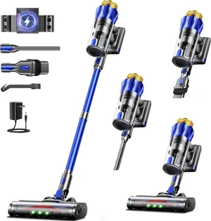 Cordless Vacuum Cleaner, 650W 55KPa Powerful Suction, 70Mins Self-Standing Stick Vacuum with Anti-Tangle Brush, Touch Screen & 1.8L Dust Cup, Vacuum Cleaners for Home, Pet Hair, Carpets & Hard Floors Cordless Vacuum Cleaner, 650W 55KPa Powerful Suction, 70Mins Self-Standing Stick Vacuum with Anti-Tangle Brush, Touch Screen & 1.8L Dust Cup, Vacuum Cleaners for Home, Pet Hair, Carpets & Hard Floors