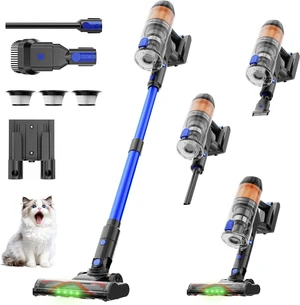 Cordless Vacuum Cleaner, 500W 40KPa 60Mins Vacuum Cleaners for Home, Anti-Tangle Rechargeable Vacuum with Green Light Wireless Vacumm for Pet Hair/Carpet/Hardwood Floor Blue Cordless Vacuum Cleaner, 500W 40KPa 60Mins Vacuum Cleaners for Home, Anti-Tangle Rechargeable Vacuum with Green Light Wireless Vacumm for Pet Hair/Carpet/Hardwood Floor Blue