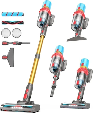 Cordless Vacuum Cleaner, 600W 55KPa Max 75mins Stick Vacuum for Pet Hair Cordless Vacuum Cleaner, 600W 55KPa Max 75mins Stick Vacuum for Pet Hair