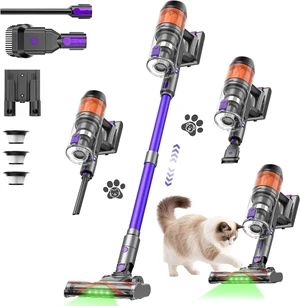 Cordless Vacuum Cleaner, 500W 40KPa 60Mins Vacuum Cleaners for Home, Anti-Tangle Rechargeable Vacuum with Green Light Wireless Vacumm for Pet Hair/Carpet/Hardwood Floor Purple Cordless Vacuum Cleaner, 500W 40KPa 60Mins Vacuum Cleaners for Home, Anti-Tangle Rechargeable Vacuum with Green Light Wireless Vacumm for Pet Hair/Carpet/Hardwood Floor Purple