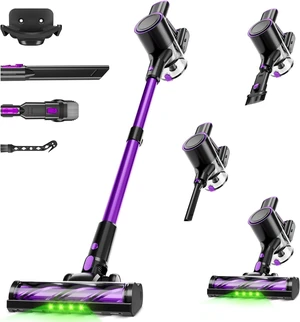 Cordless Vacuum Cleaner, 500W/40Kpa Vacuum Cleaners for Home, Stick Vacuum Cordless with LED Display, Anti-Tangle & Wall Mount, 8 in 1 Lightweight Vacuum for Hard Floors Pet Hair(Purple) Cordless Vacuum Cleaner, 500W/40Kpa Vacuum Cleaners for Home, Stick Vacuum Cordless with LED Display, Anti-Tangle & Wall Mount, 8 in 1 Lightweight Vacuum for Hard Floors Pet Hair(Purple)