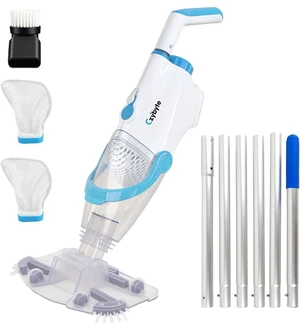 Handheld Pool Vacuum Cleaner, 89 inchs Extension Pole,White Handheld Pool Vacuum Cleaner, 89 inchs Extension Pole,White