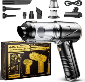 Handheld Vacuum Cleaner 26000Pa Suction with Brushless Motor, 4-in-1 Portable Mini Car Vacuum with 3 Suction Modes, Cordless Vacuum with LED Light, Type-C Charge for Car, Office Desk, Keyboards Handheld Vacuum Cleaner 26000Pa Suction with Brushless Motor, 4-in-1 Portable Mini Car Vacuum with 3 Suction Modes, Cordless Vacuum with LED Light, Type-C Charge for Car, Office Desk, Keyboards