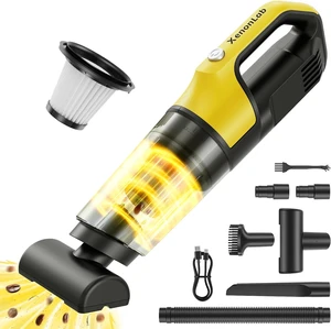 Handheld Vacuum Cordless 1.1 Pounds Car Vac 10000PA Hand Held Vacuums 4-in-1 Hand Vac Cordless Rechargeable HEPA Filter Large Capacity Dust Cup for Car Office Home Pets Hair (Yellow) Handheld Vacuum Cordless 1.1 Pounds Car Vac 10000PA Hand Held Vacuums 4-in-1 Hand Vac Cordless Rechargeable HEPA Filter Large Capacity Dust Cup for Car Office Home Pets Hair (Yellow)